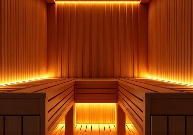 Moderne Holzsauna zur Entspannung
